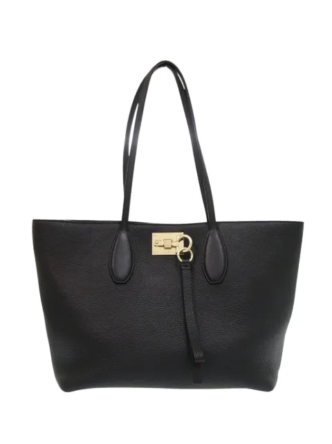 Ferragamo Pre-Owned 2018 Grained Calfskin Studded Gancini tote bag