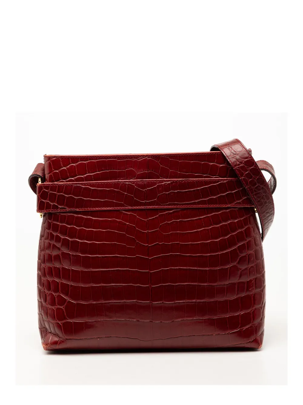 Ferragamo Pre-Owned 2010-2026 Croc Embossed Leather Vara shoulder bag - Rosso