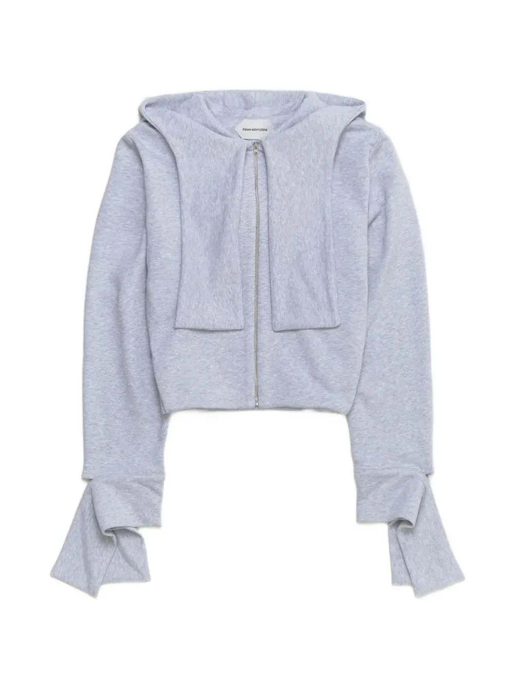 Fidan Novruzova Jet knotted-cuff hoodie - Grigio