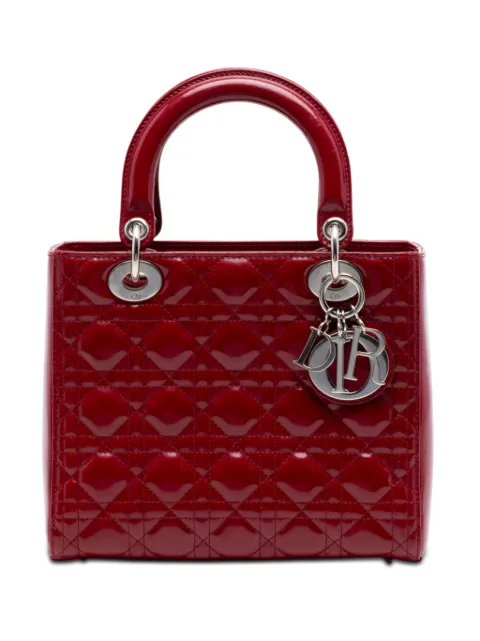 Christian Dior Pre-Owned 2014 Medium Patent Cannage Lady Dior satchel