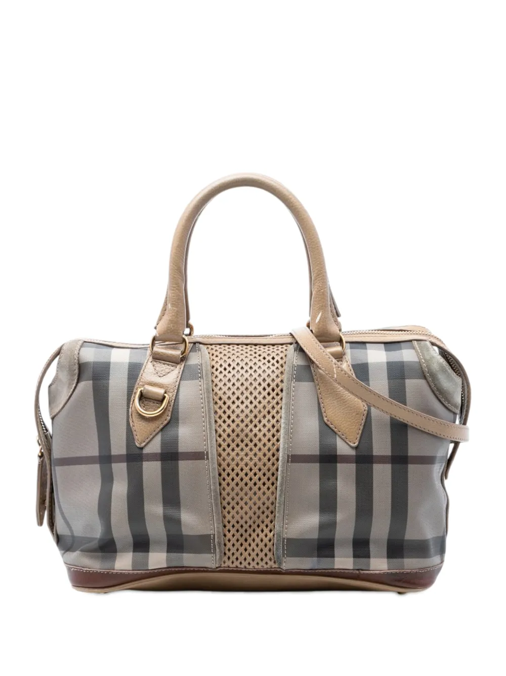 Burberry Pre-Owned 2000-2017 Smoke Check Coated Canvas Gilmoure satchel - Grigio