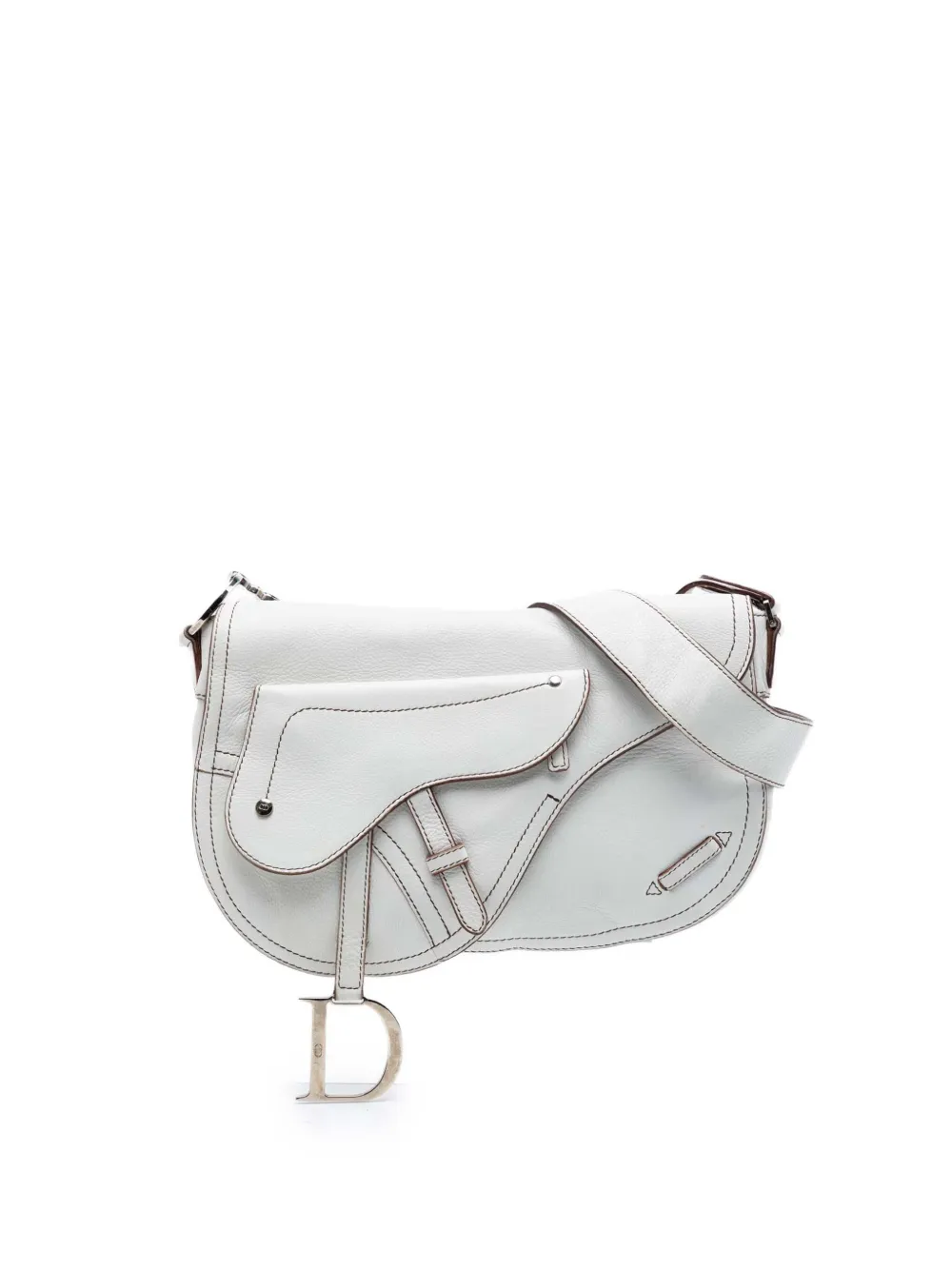 Christian Dior Pre-Owned 2002 Leather Double Saddle crossbody bag - Weiß