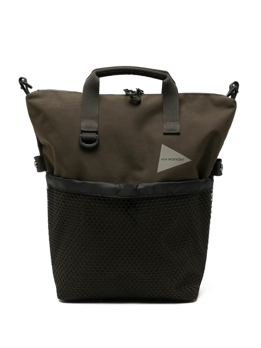 and Wander mesh-panelled zip-pocket shoulder bag - Verde