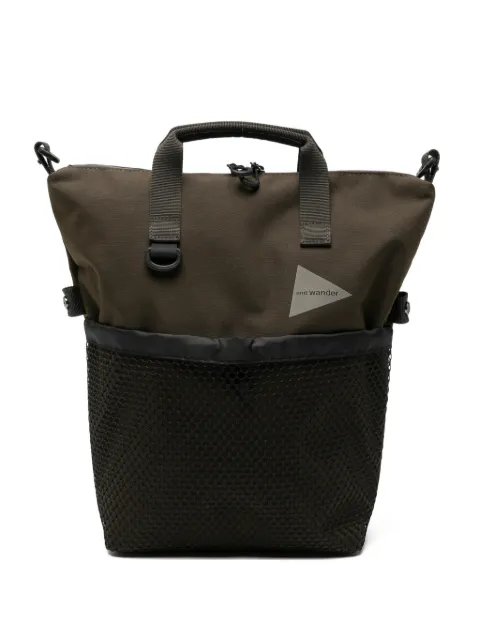 and Wander mesh-panelled zip-pocket shoulder bag
