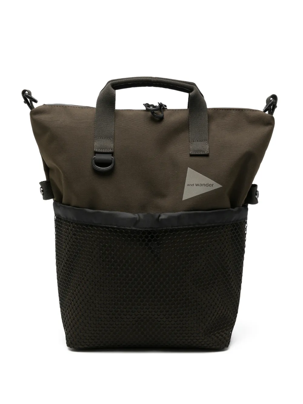 and Wander mesh-panelled zip-pocket shoulder bag - Verde