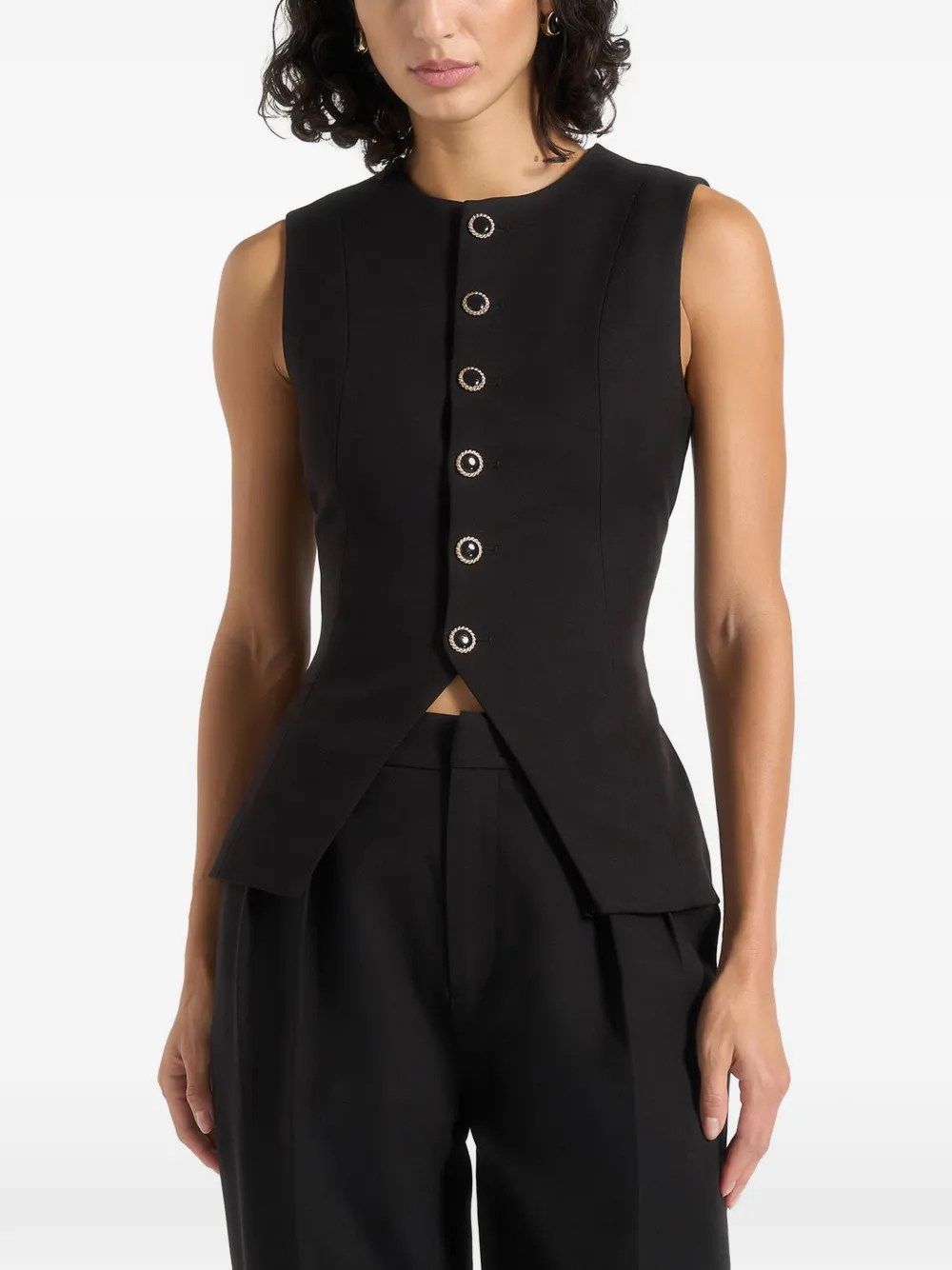 Manière De Voir Maisie buttoned vest - Nero