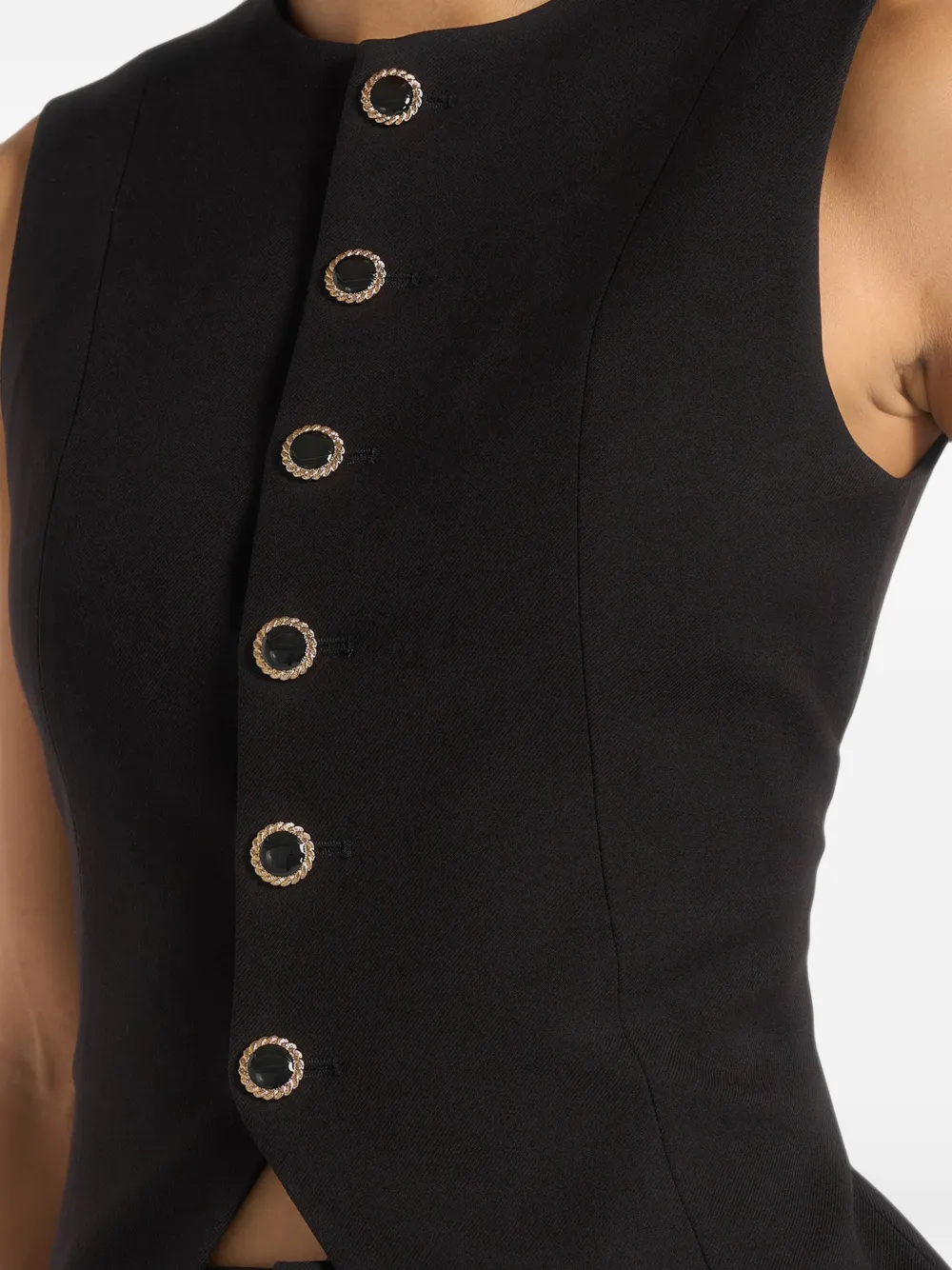 Manière De Voir Maisie getailleerd gilet met ronde hals Zwart