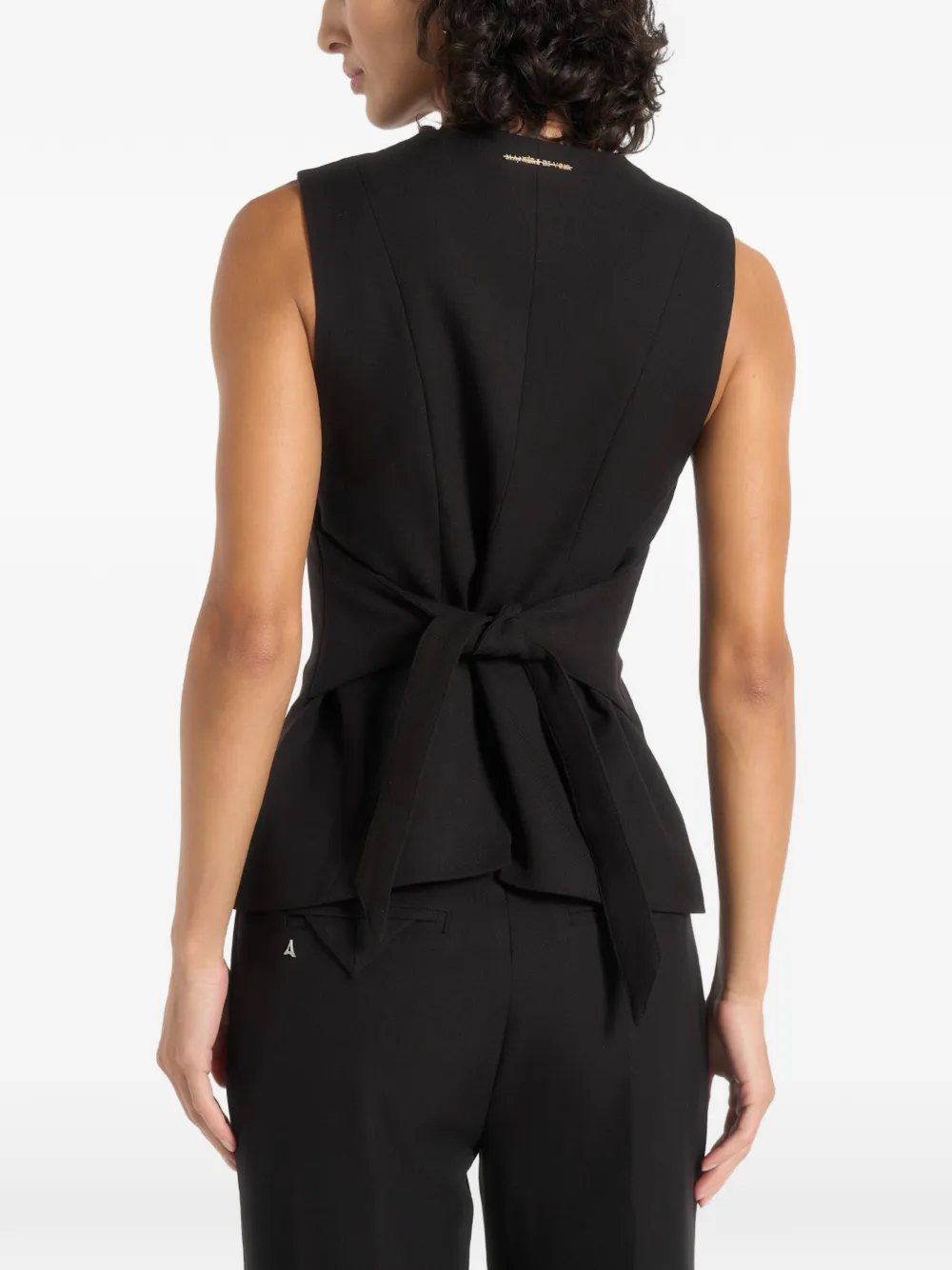Manière De Voir Maisie getailleerd gilet met ronde hals Zwart