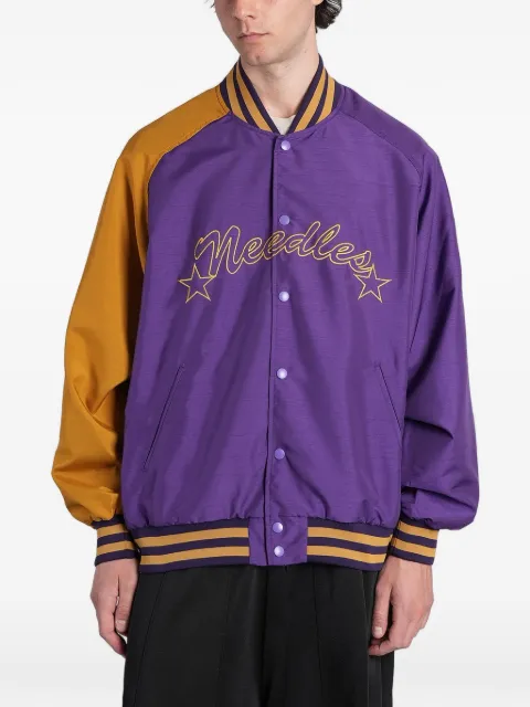 Needles logo-embroidered bomber jacket