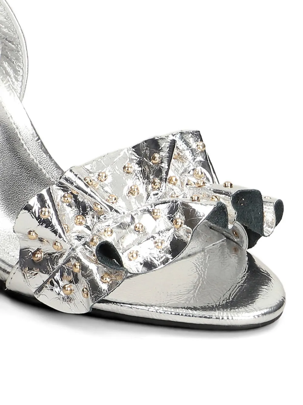 Gold & Rouge Layna sandalen met ruches en studs Zilver