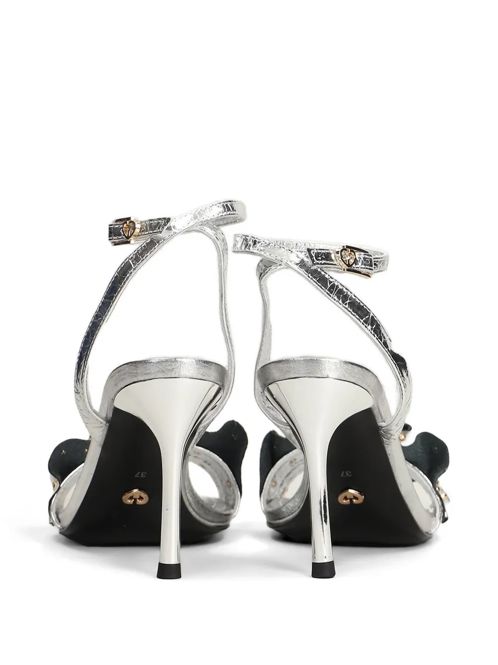 Gold & Rouge Layna sandalen met ruches en studs Zilver