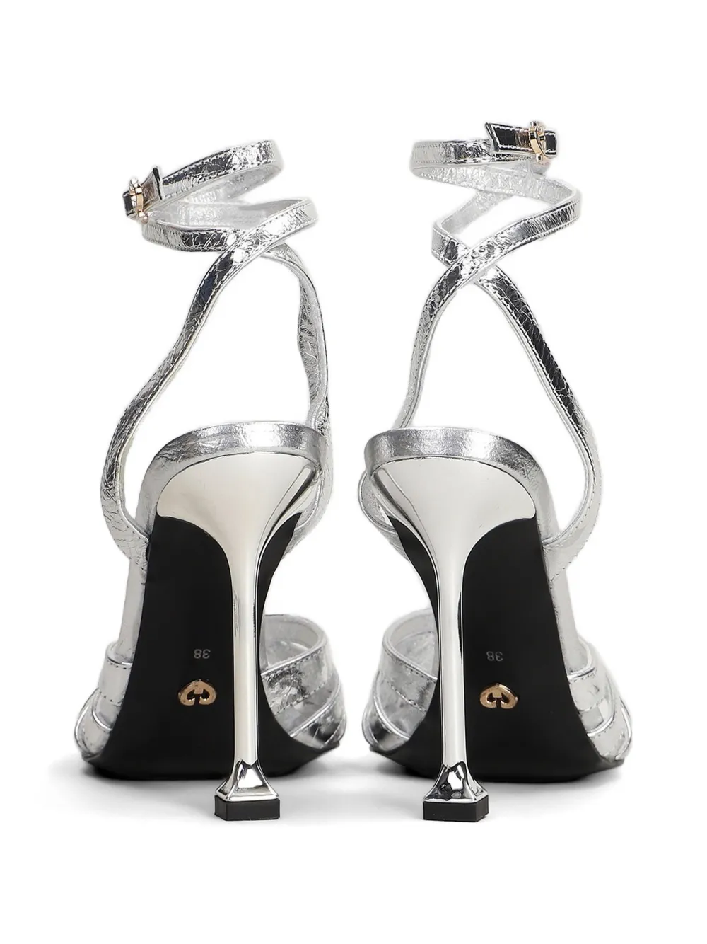 Gold & Rouge Ama sandalen met gekreukt effect Zilver