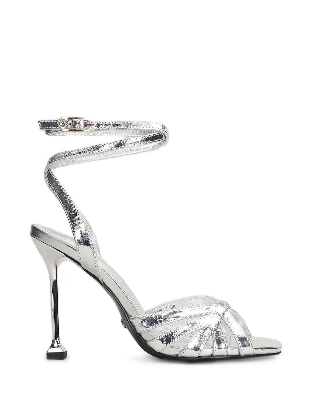 Gold & Rouge Ama sandalen met gekreukt effect Zilver