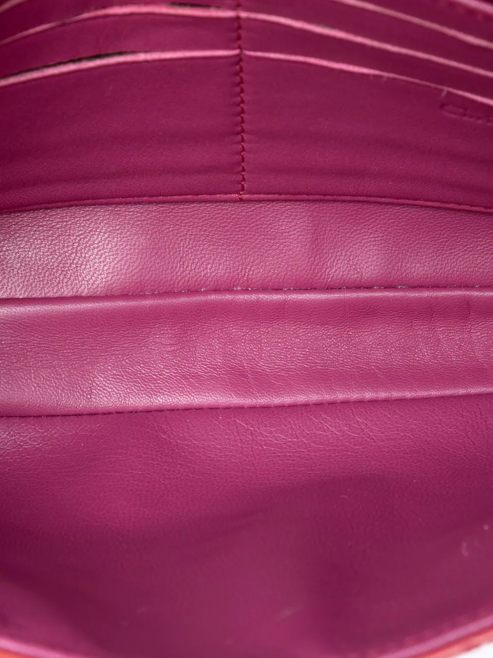 Dior Pre-owned 2011 Patent Cannage Lady Dior Wallet on Chain Crossbody Bag in Red, view 5