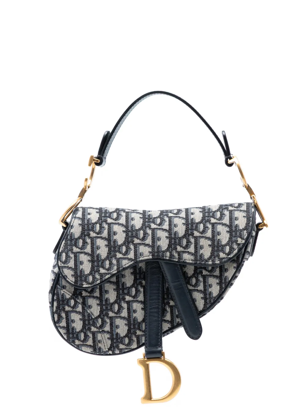 Christian Dior Pre-Owned 2020 Mini Oblique Canvas Saddle Bag satchel - Blu