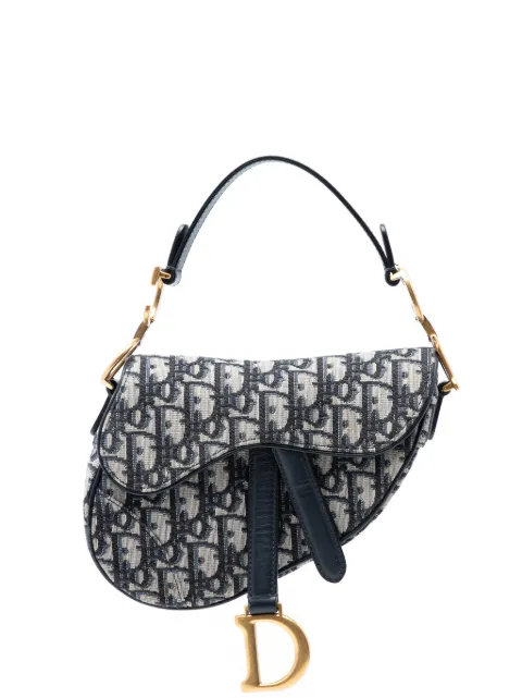 Christian Dior Pre-Owned 2020 미니 오블리크 캔버스 새들 사첼 백