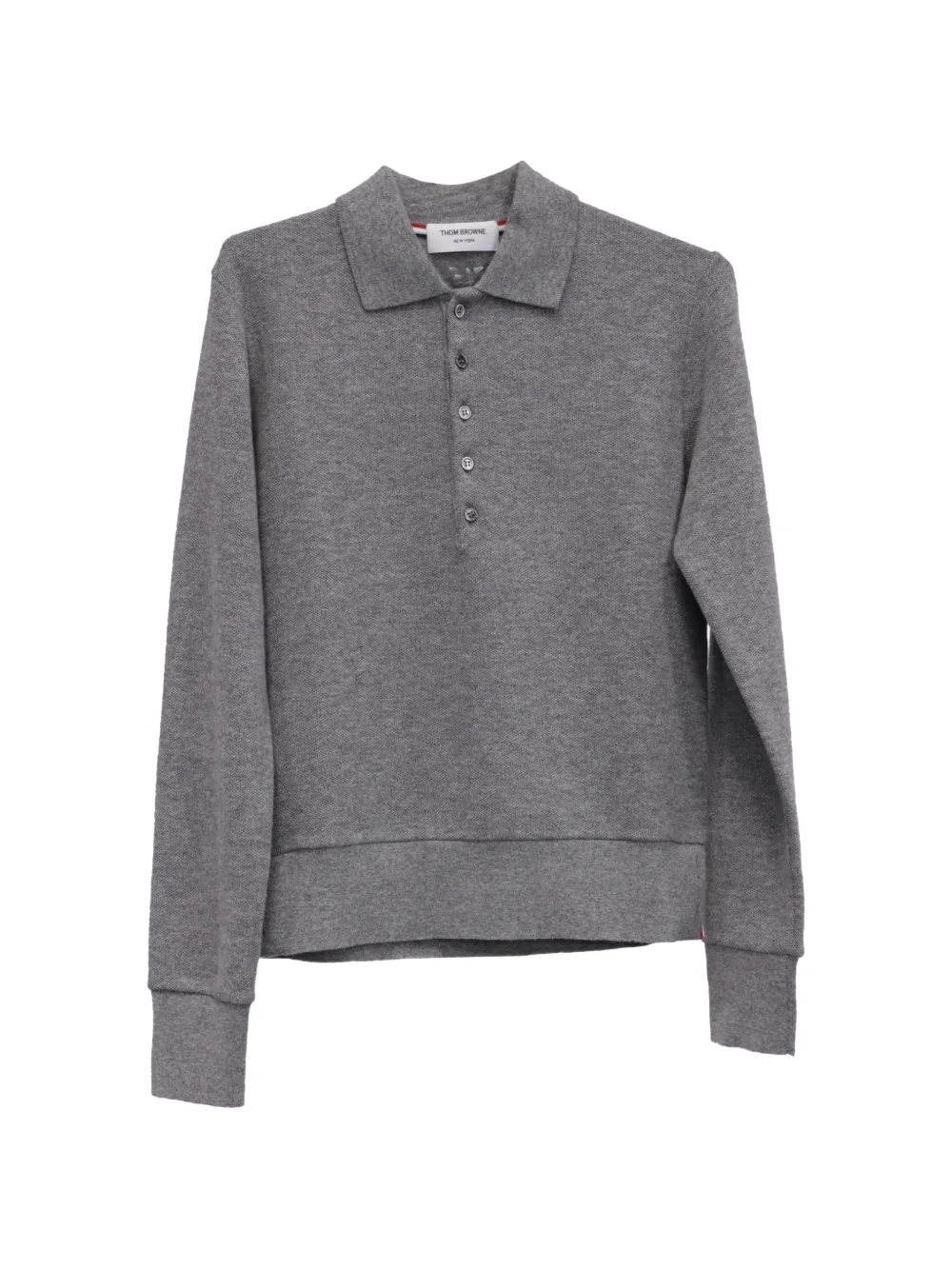 Thom Browne 2022 grosgrain loop tab sweater - Grey
