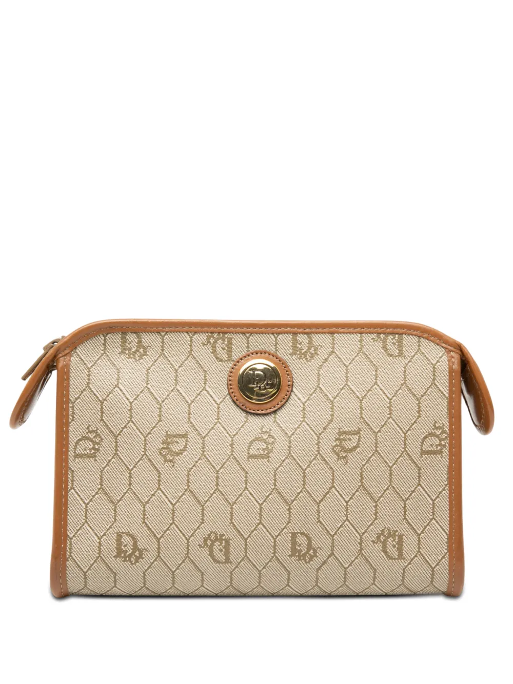 Christian Dior Pre-Owned 20th Century Honeycomb Coated Canvas pouch - Nude