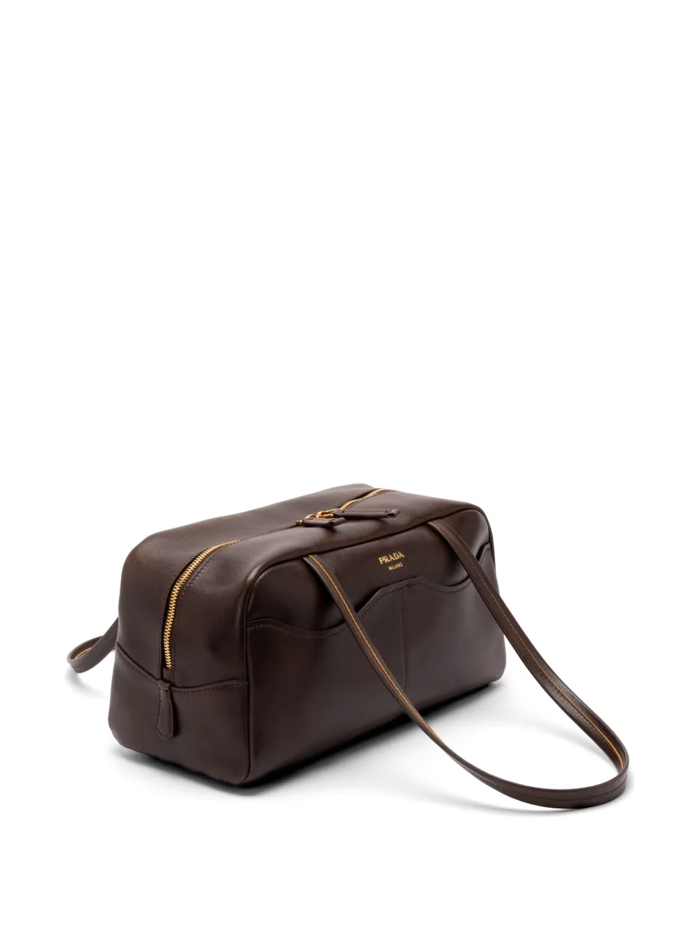 Prada Grote Carry antieke leren handtas Bruin