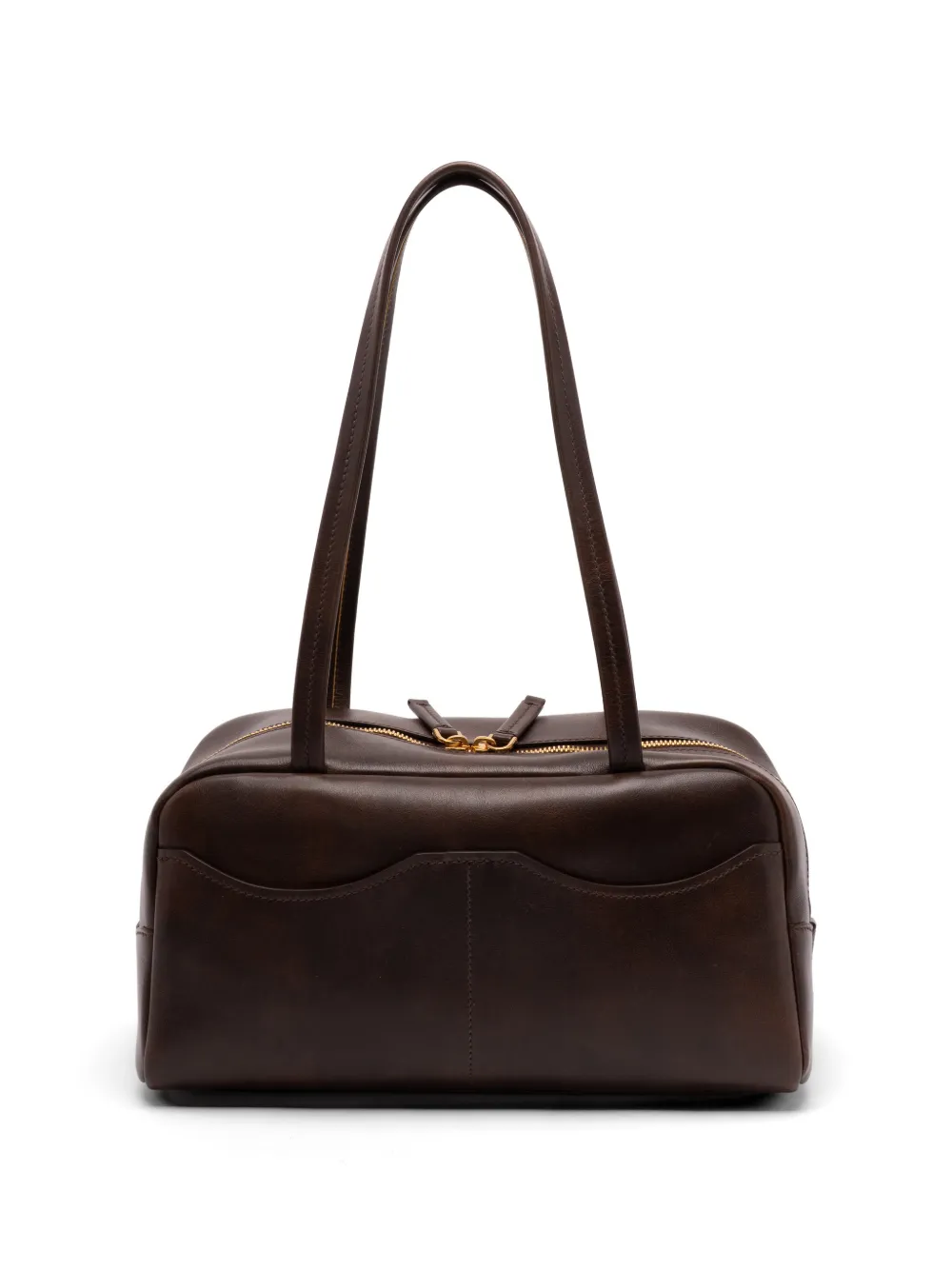 Prada Grote Carry antieke leren handtas Bruin