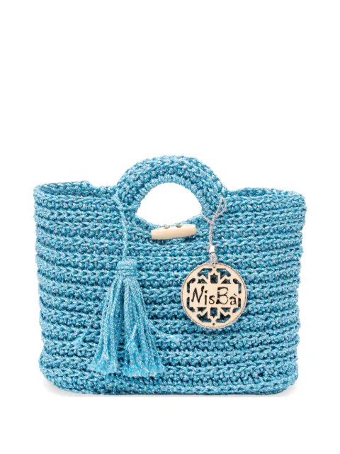 NisBà tassel-pendant crochet-knit tote bag