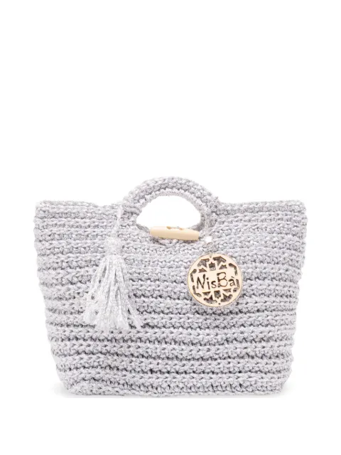 NisBà tassel-pendant crochet-knit tote bag