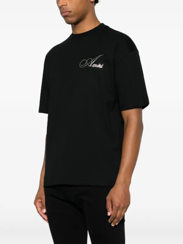 AMIRI crystal-embellished Logo T-shirt | Black | FARFETCH