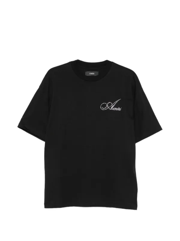 AMIRI crystal-embellished Logo T-shirt | Black | FARFETCH
