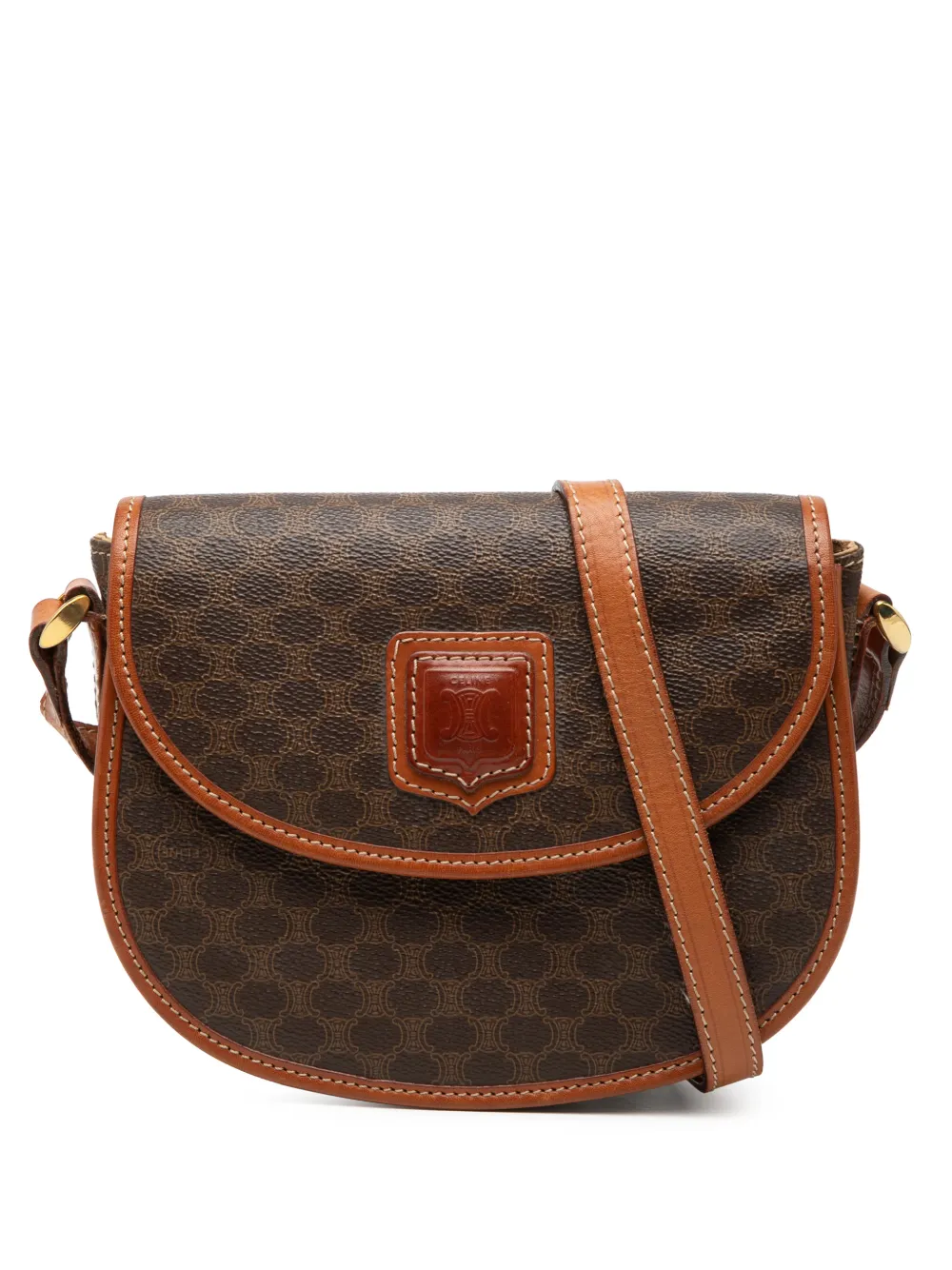 Celine Pre-Owned 2008 Macadam Coated Canvas crossbody bag - Braun