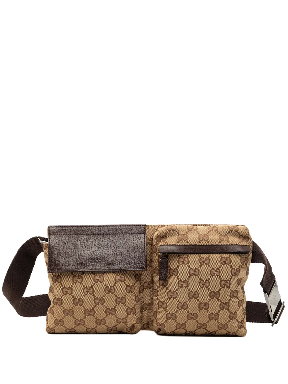 Gucci Pre-Owned 2000-2015 GG Canvas Double Pocket belt bag - Toni neutri