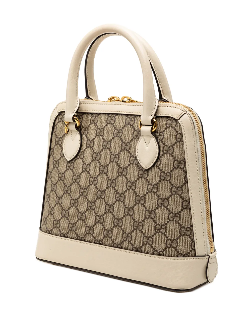 Gucci Pre-owned 2000-2015 Small GG Supreme Horsebit 1955 Satchel in Neutrals, view 3