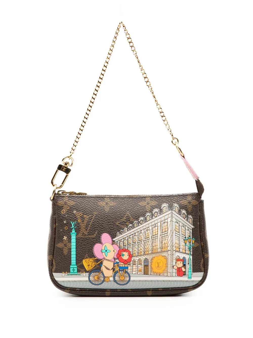 Louis Vuitton Pre-Owned 2022 Monogram Vivienne in Paris Mini Pochette Accessoires handbag - Marrone