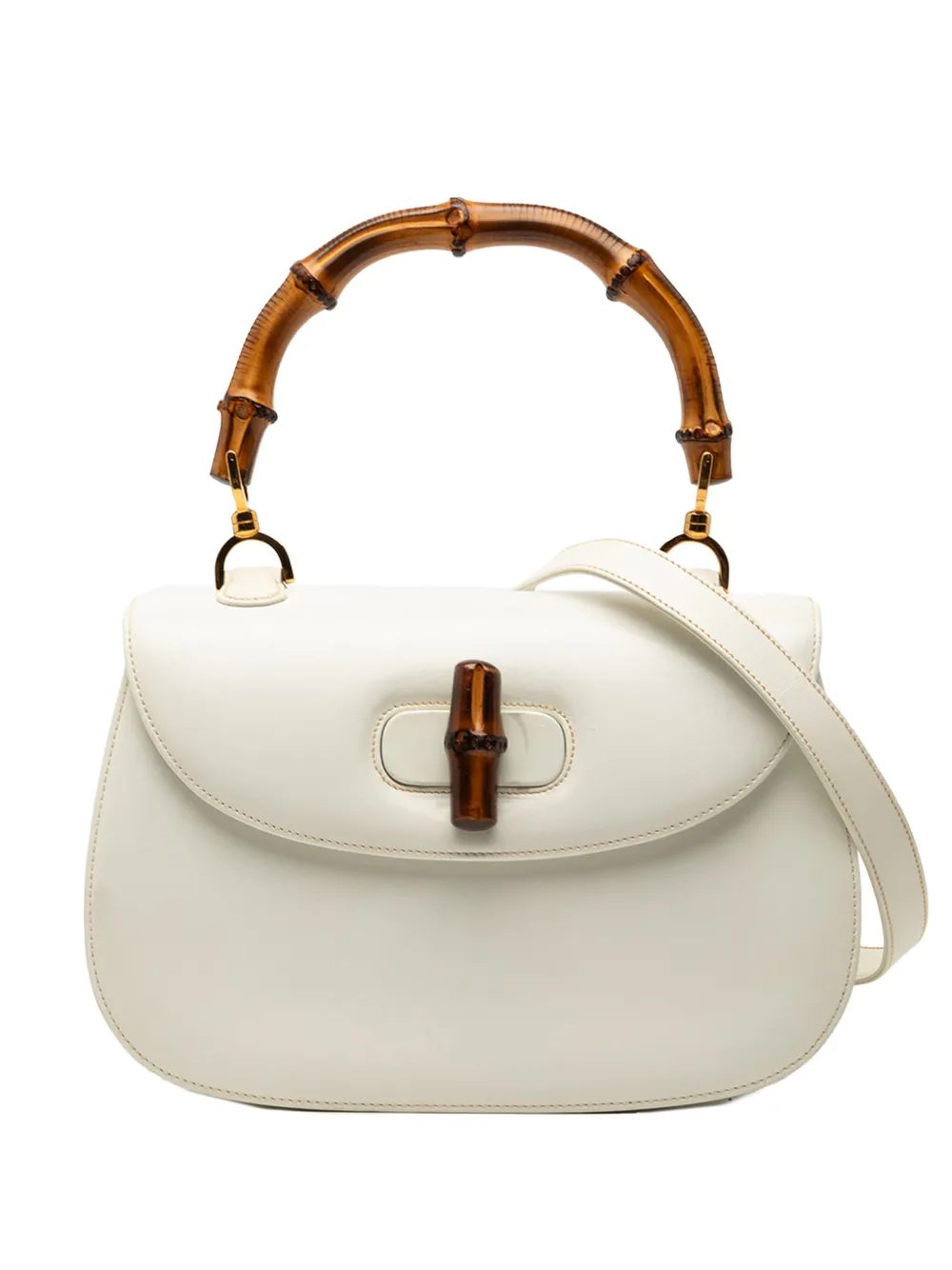 Gucci Pre-Owned 20th Century Calfskin Bamboo Night satchel - Bianco