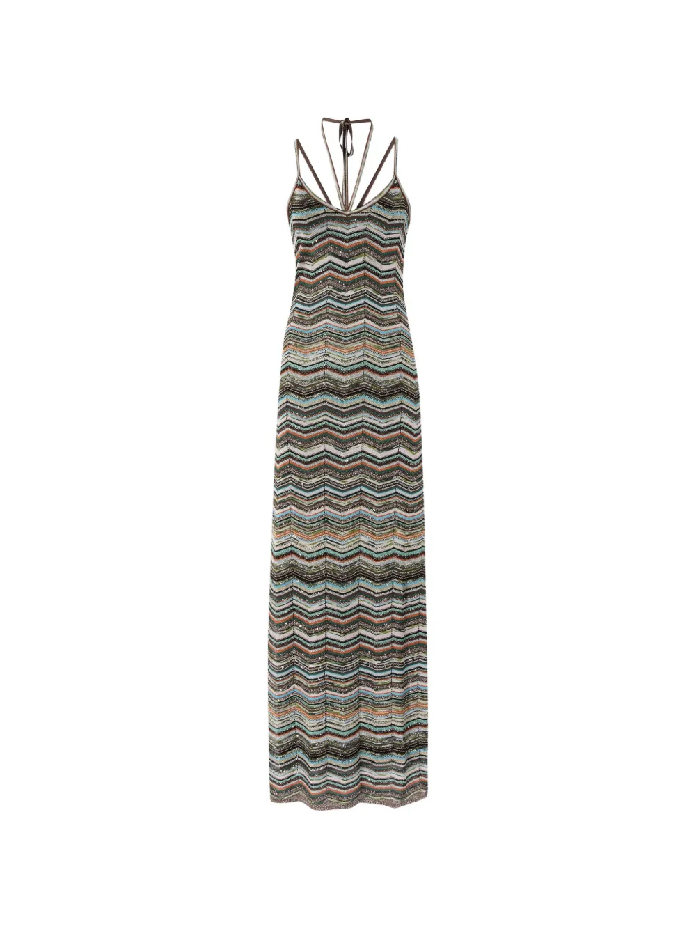 Missoni Abito con paillettes e motivo a zig zag - Nero