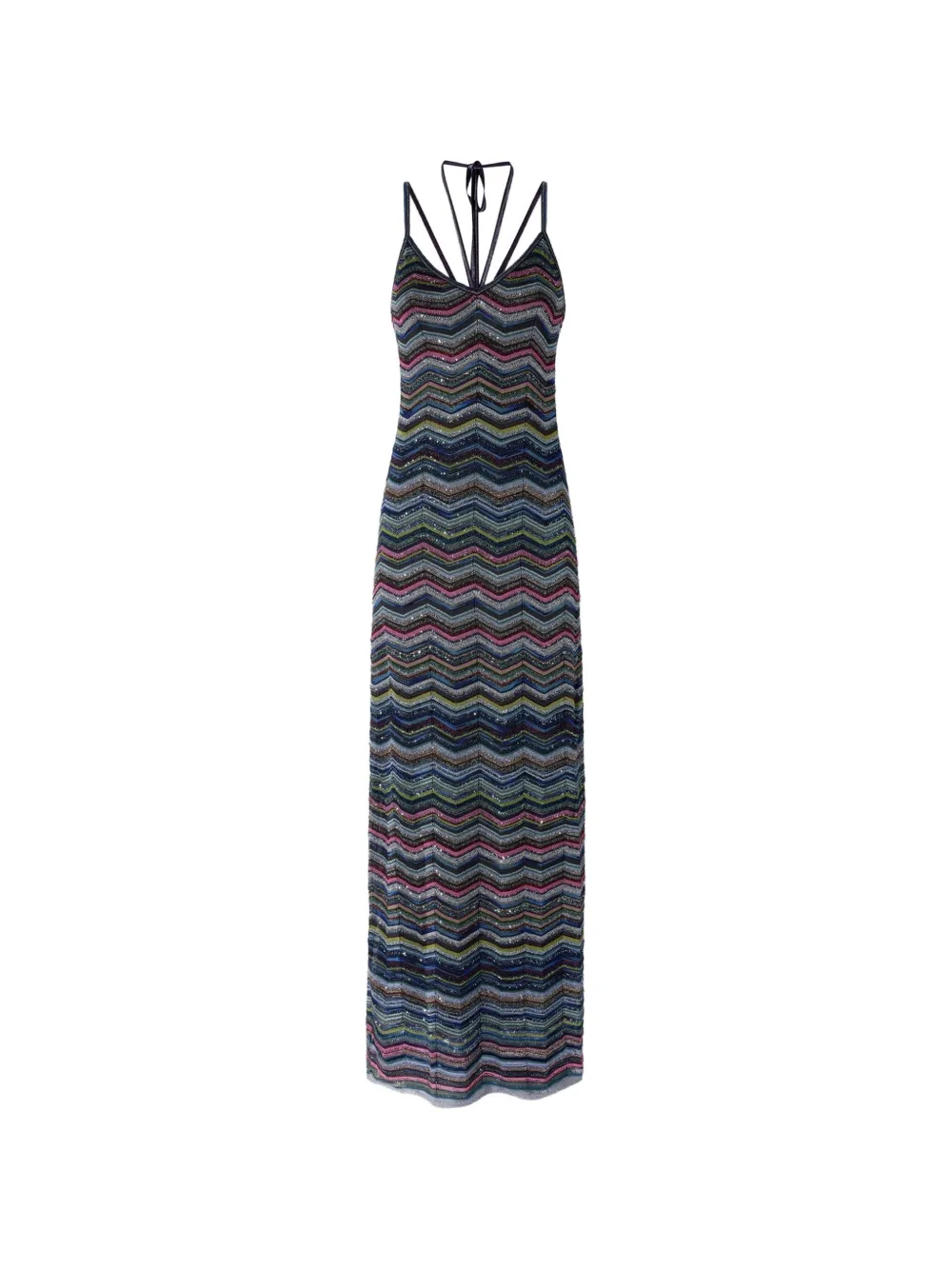 Missoni Zigzag gebreide jurk met pailletten Zwart