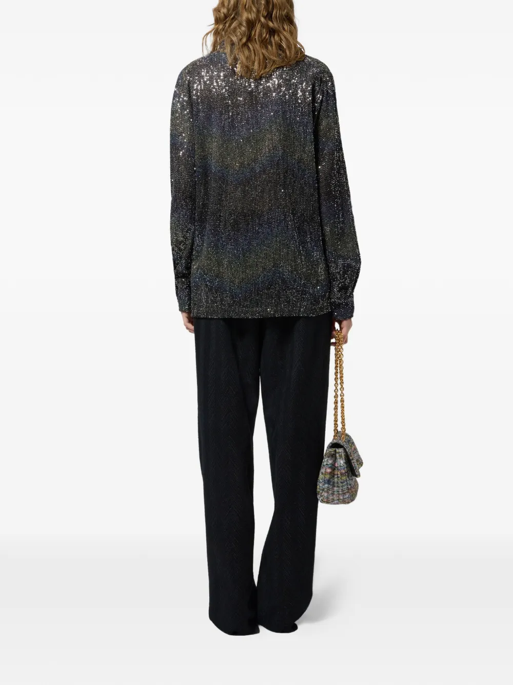 Missoni Blouse verfraaid met pailletten en zigzag patroon Zwart