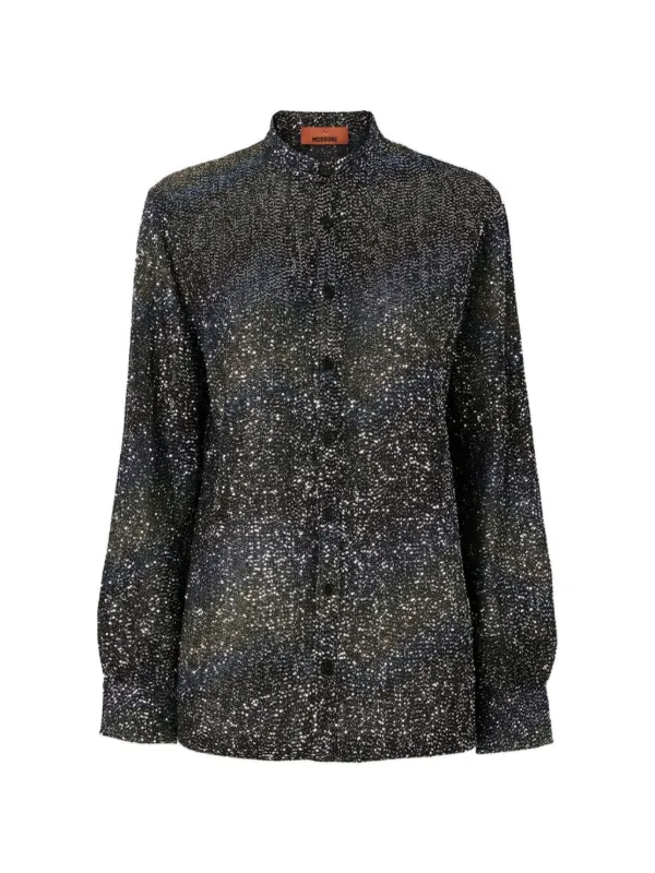 Missoni Oversized Shirt with Sequin Applications in Black