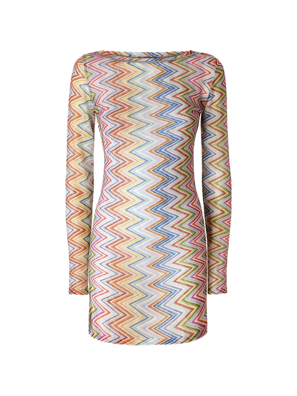 Missoni long-sleeve T-shirt dress in zig-zag printed fabric - Bianco
