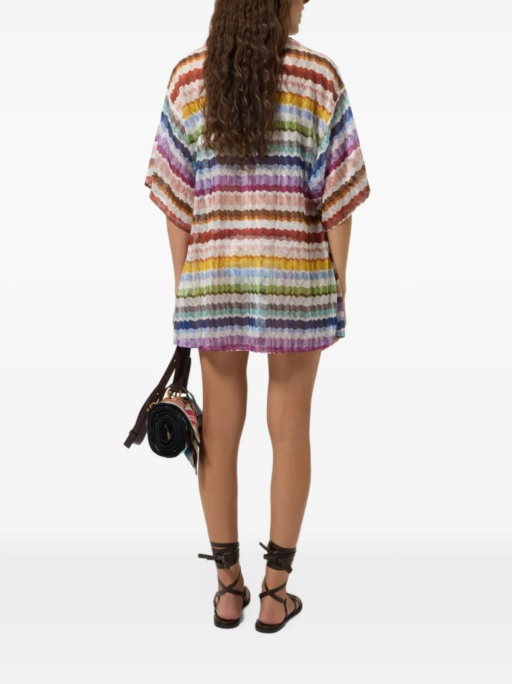 Missoni Tuniek met zigzagpatroon en veters Wit