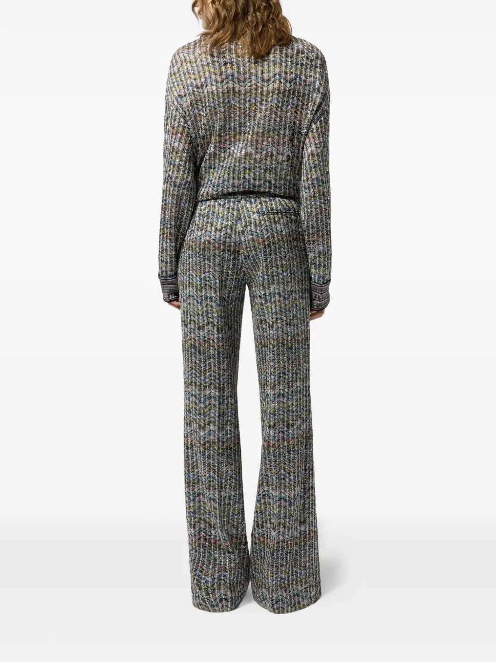 Missoni Broek verfraaid met pailletten en zigzag-patroon Groen
