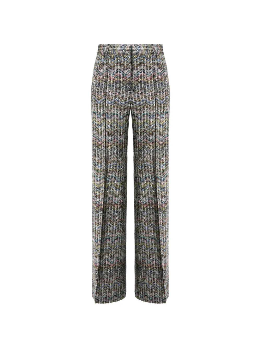 Missoni zigzag-knit sequin-embellished trousers - Grün