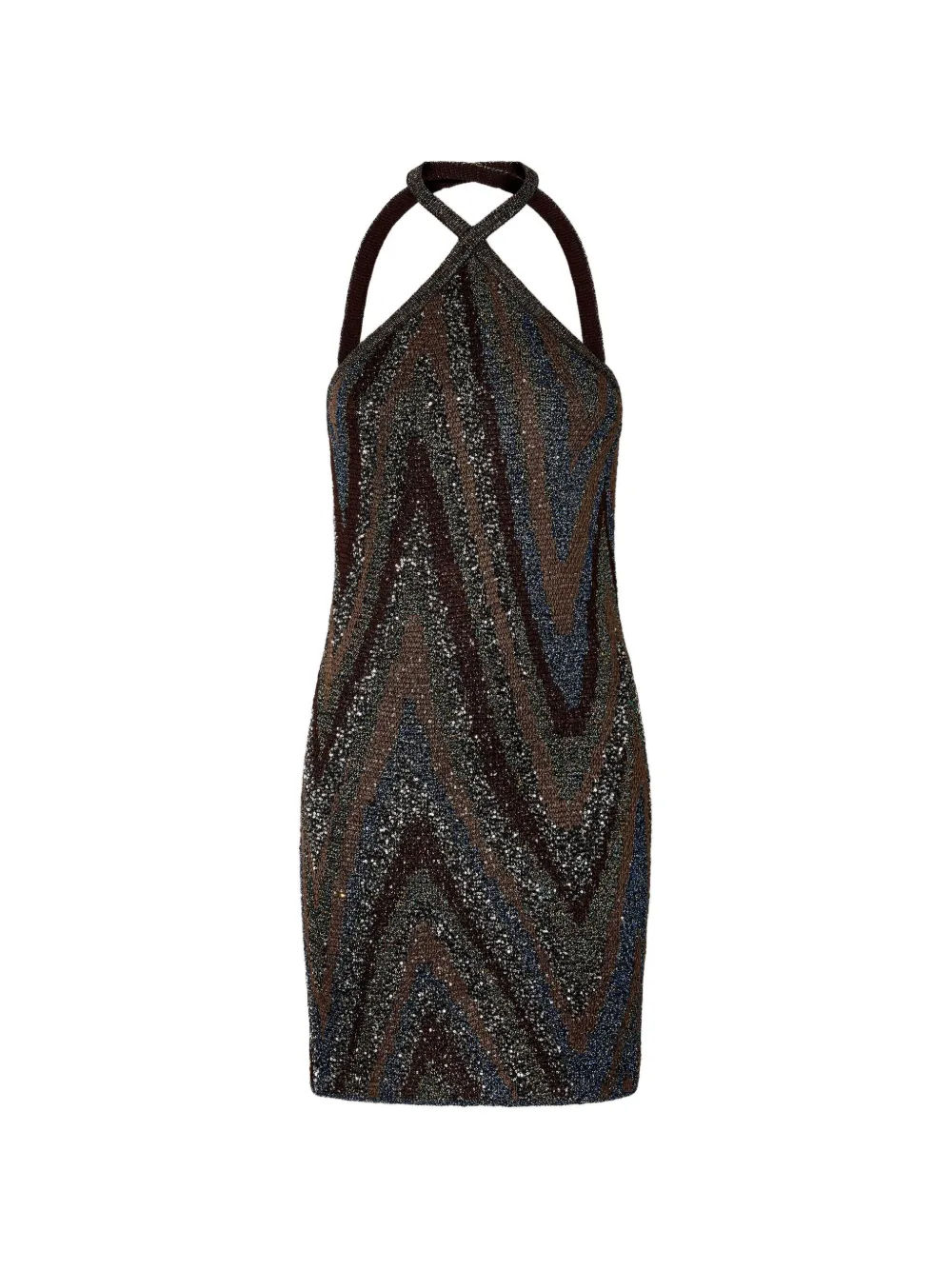 Missoni Abito con motivo a zig zag - Marrone
