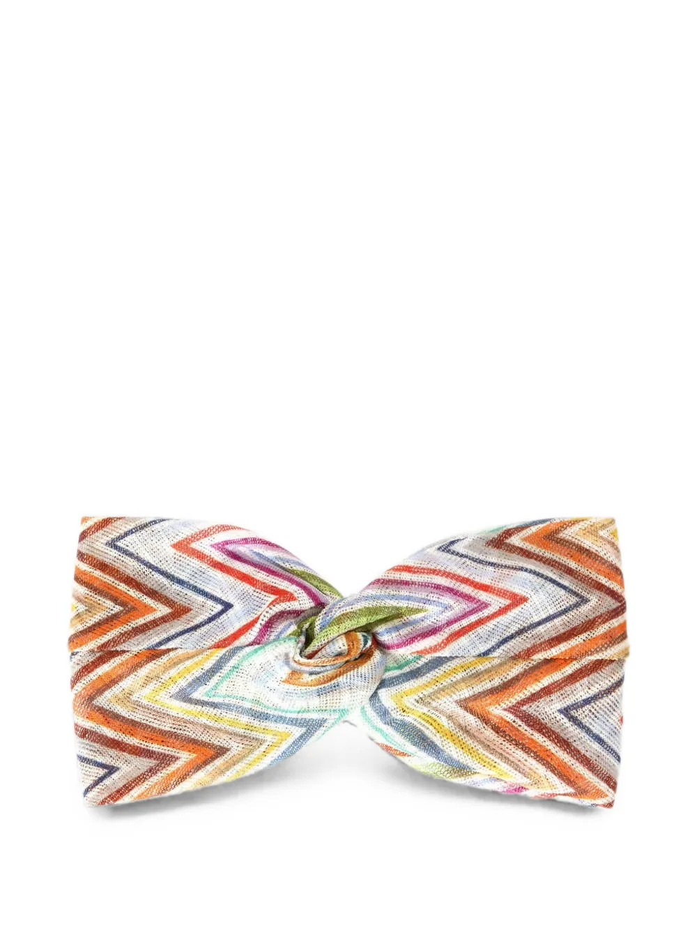 Missoni zigzag-knit twisted headband - Bianco