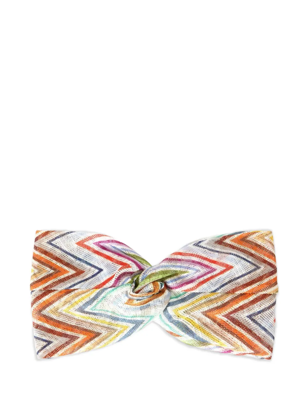 Missoni zigzag-knit twisted headband - Bianco