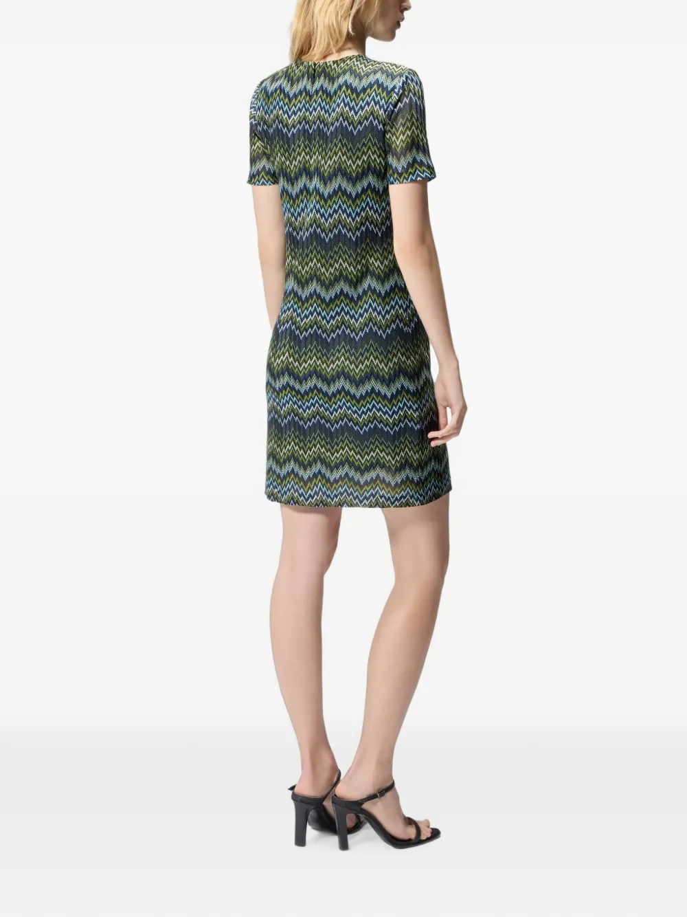 Missoni Viscose mini-jurk met korte mouwen Blauw