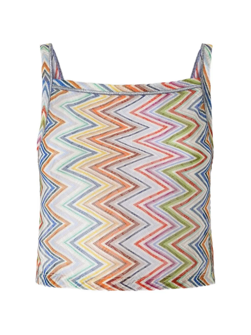 Missoni zigzag-knit tie-back top - White