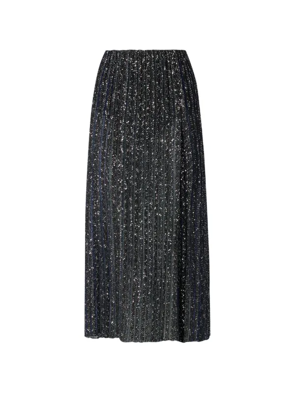 Missoni Sequin-embellished Side-slit Midi Skirt in Black