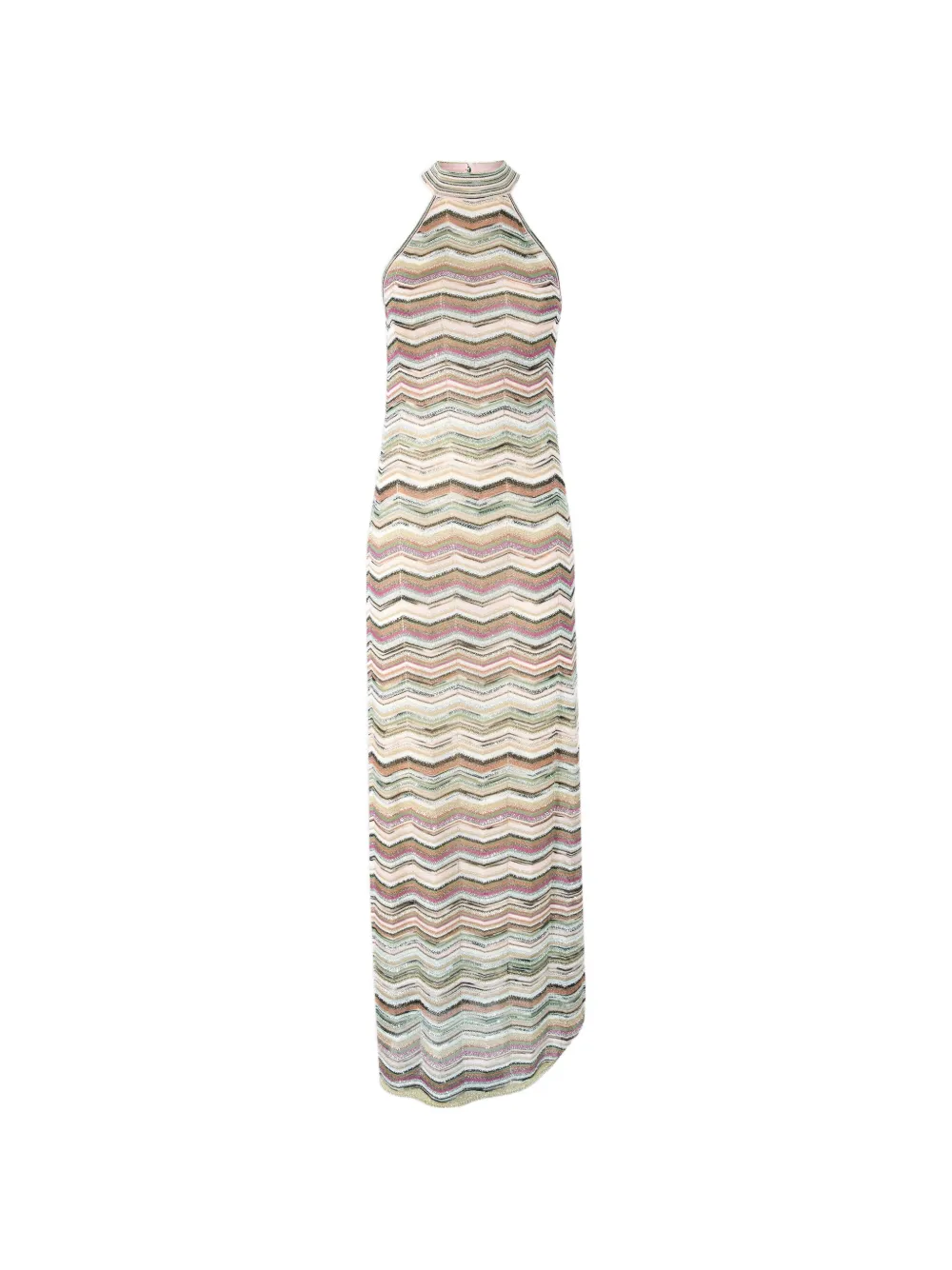 Missoni zigzag-knit halterneck dress - Toni neutri