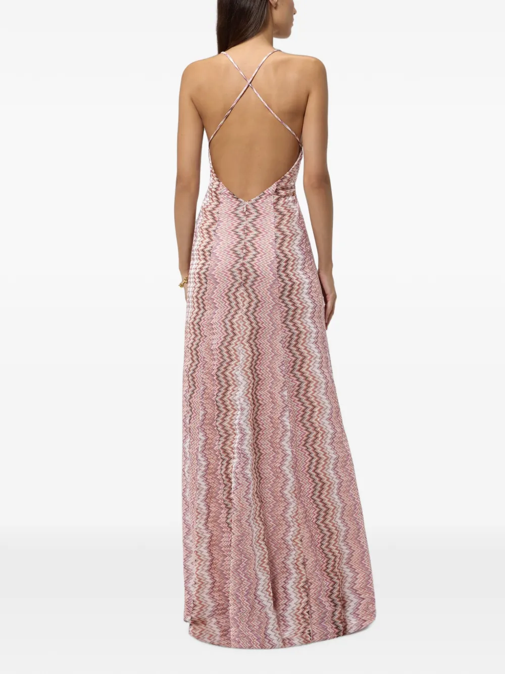 Missoni Lange viscose jurk met slangen-patroon Roze