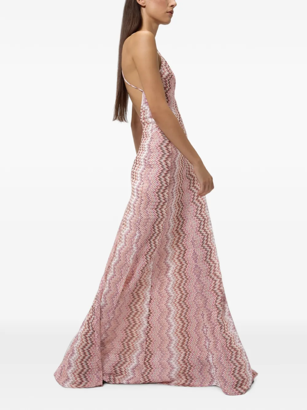 Missoni Lange viscose jurk met slangen-patroon Roze